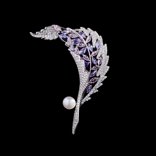 AVELIA Silver Leaf Brooch​