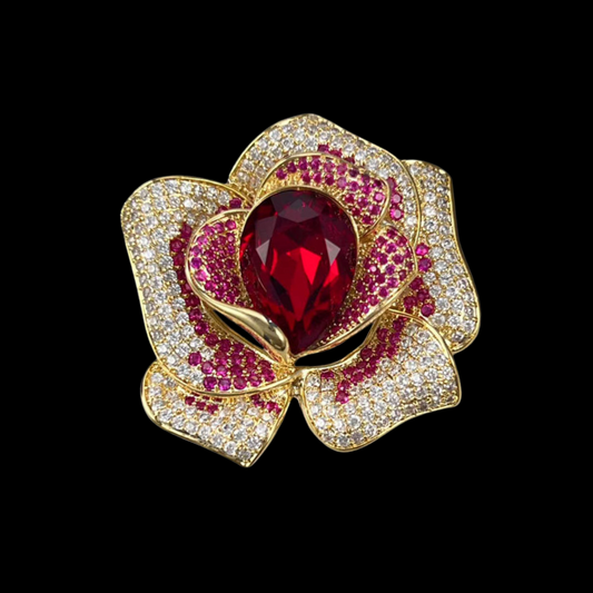 AVELIA Red Crystal Brooch