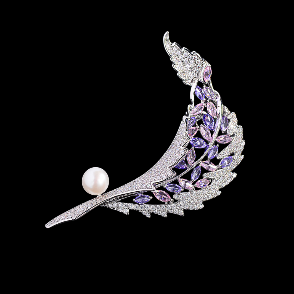 AVELIA Silver Leaf Brooch​
