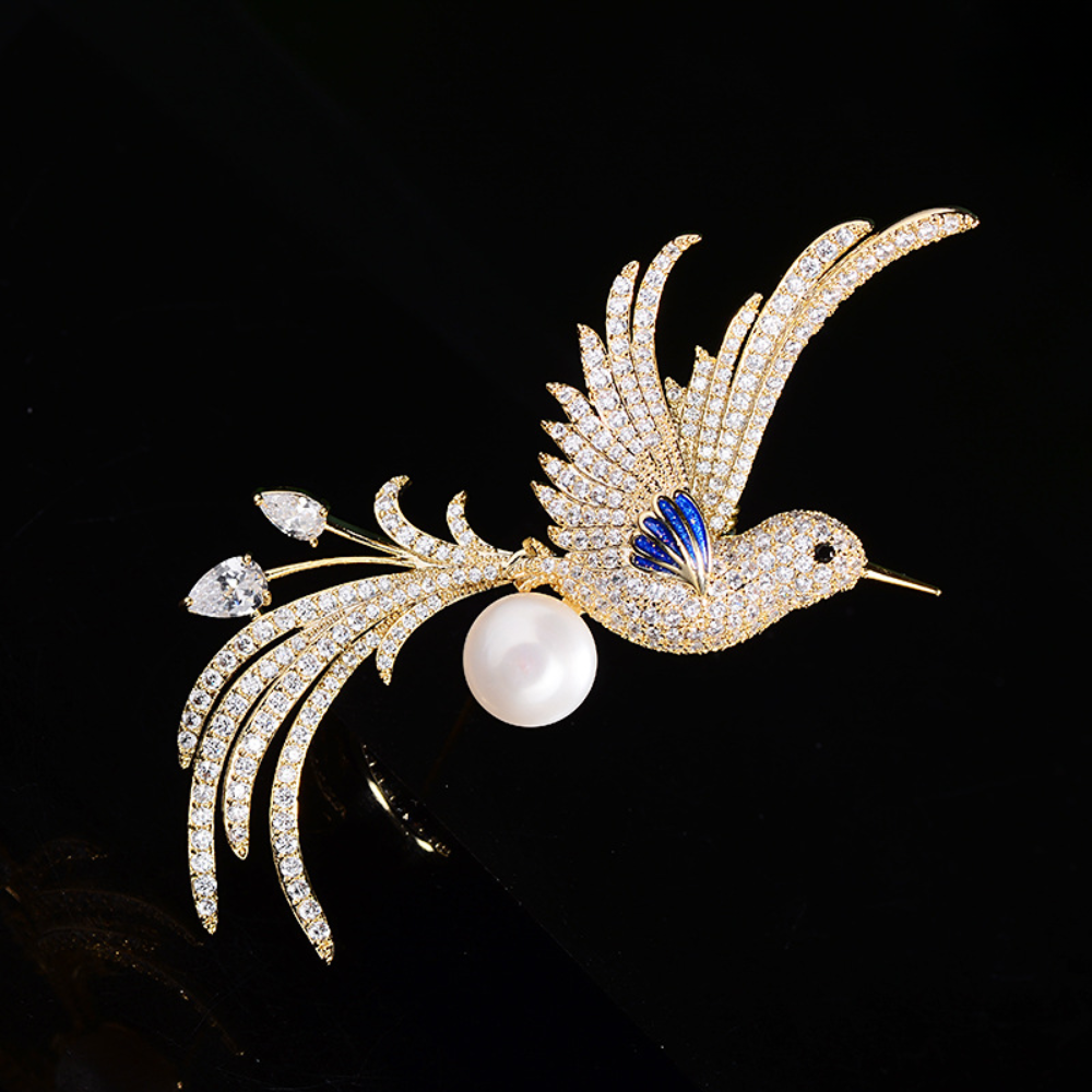 AVELIA Classic Pearl Bird Brooch