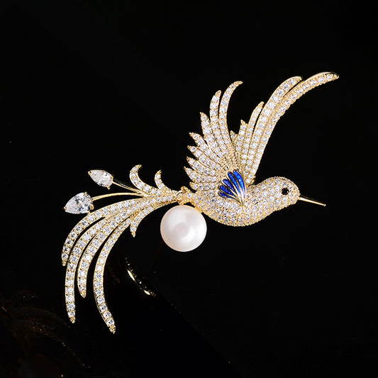 AVELIA Classic Pearl Bird Brooch