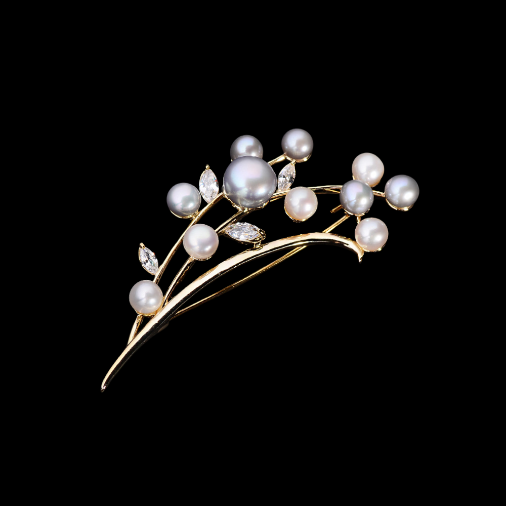 AVELIA Vintage Pearl Bouquet Brooch
