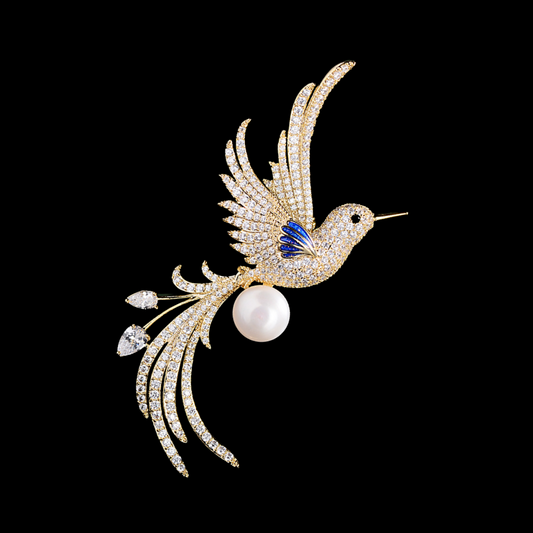AVELIA Classic Pearl Bird Brooch
