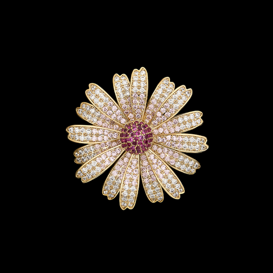 AVELIA Classic Multicolor Gem Sunflower Brooch