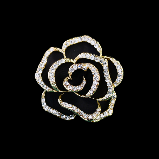 AVELIA Black Flower Brooch