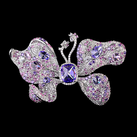 AVELIA Classic Purple Radiance Butterfly Brooch