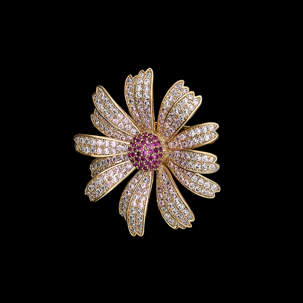 AVELIA Classic Multicolor Gem Sunflower Brooch