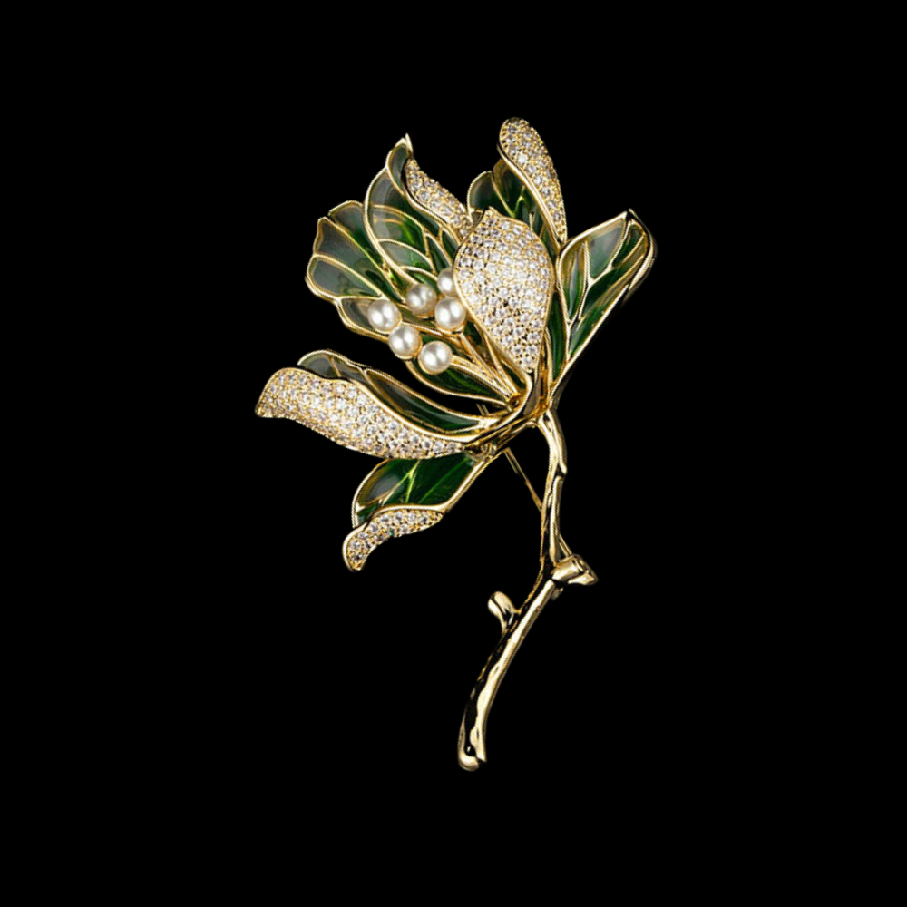 AVELIA Vintage Enamel Flower Brooch