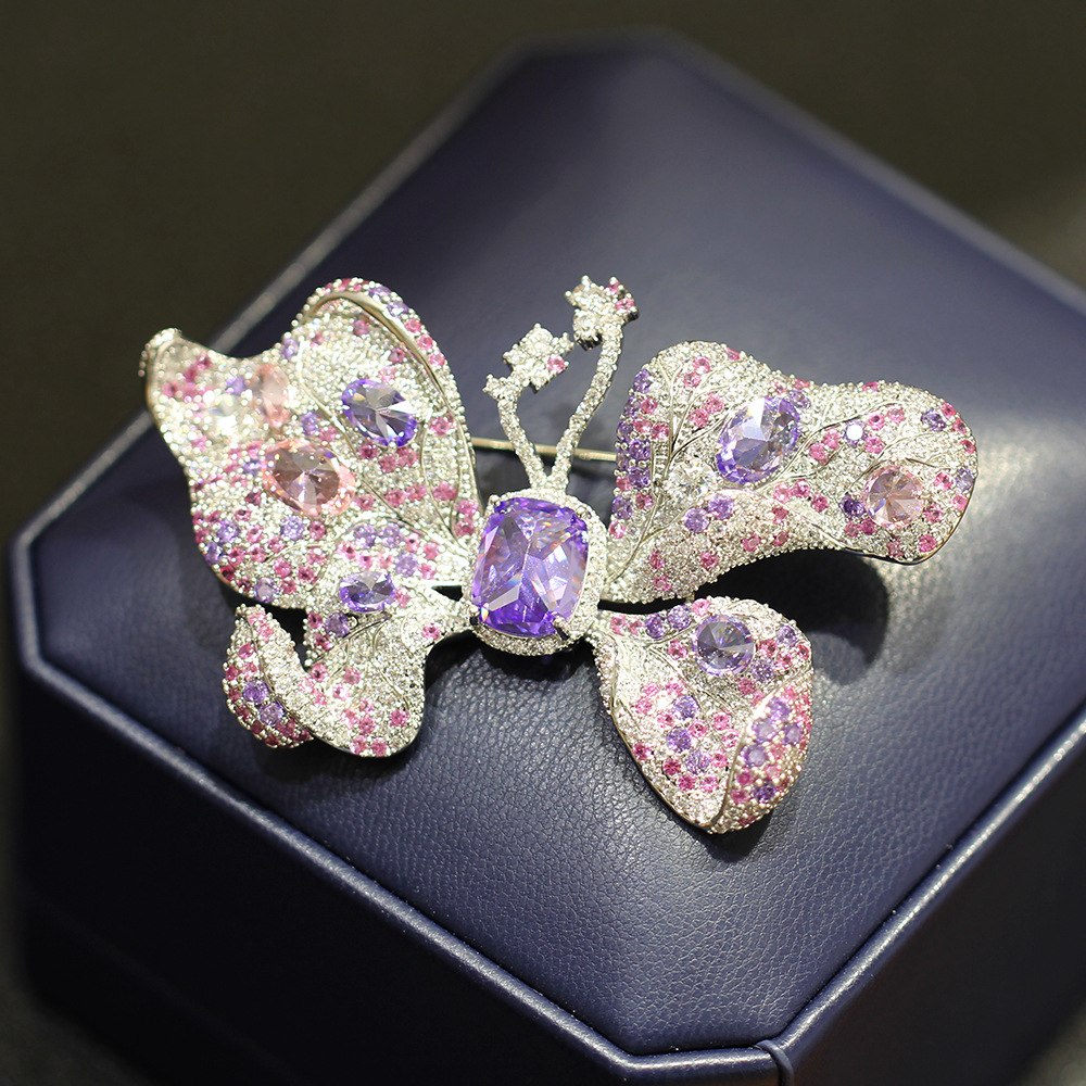 AVELIA Classic Purple Radiance Butterfly Brooch