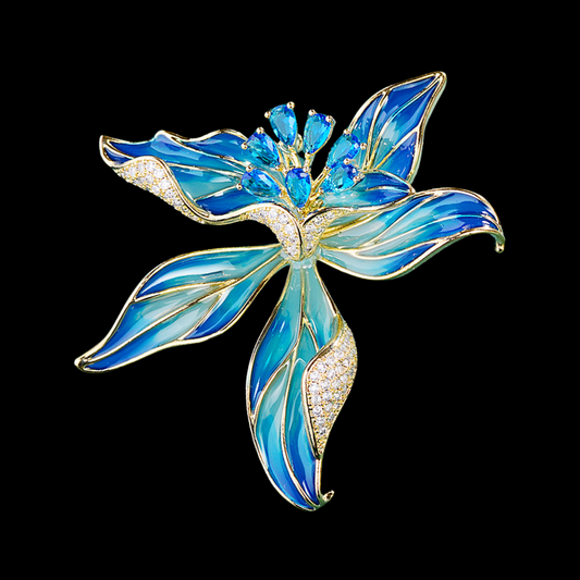 AVELIA Enamel Flower Brooch