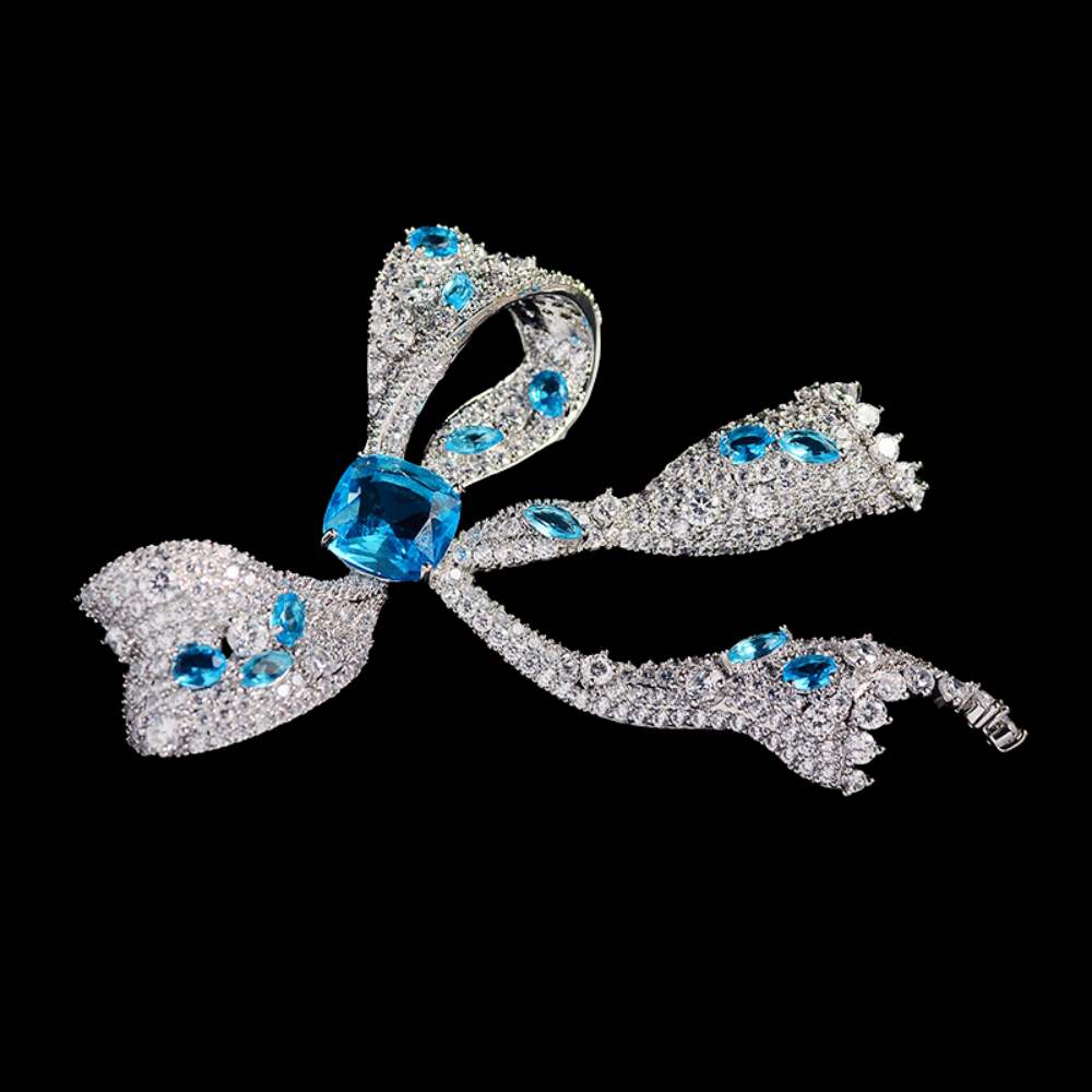 AVELIA Classic Blue Bow Brooch