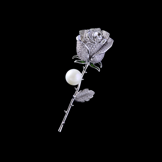 AVELIA Silver Rose Brooch