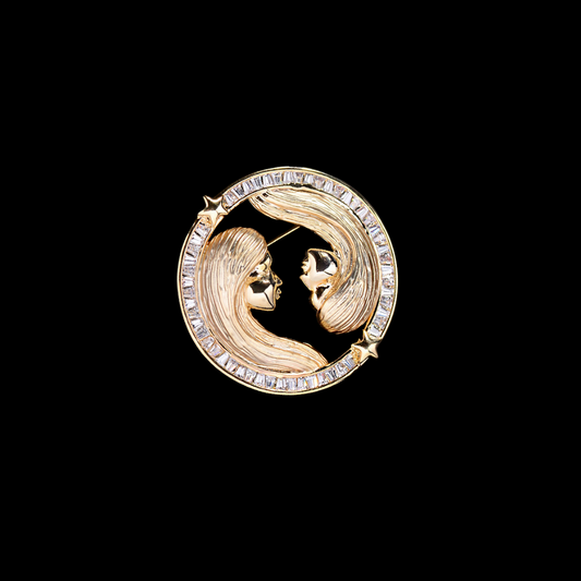 AVELIA Vintage Sculptural Cameo Brooch