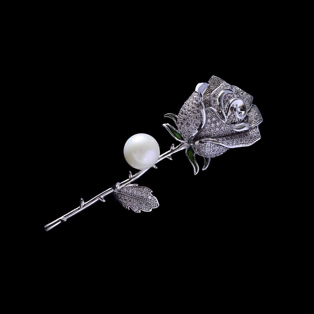 AVELIA Silver Rose Brooch