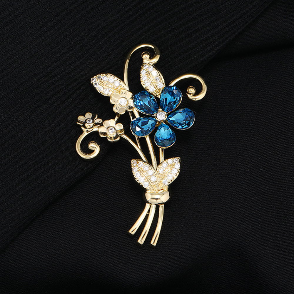 AVELIA Teal Floral Brooch​