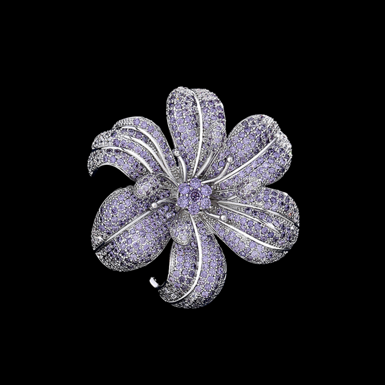 AVELIA Purple Flower Brooch