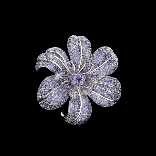 AVELIA Purple Flower Brooch