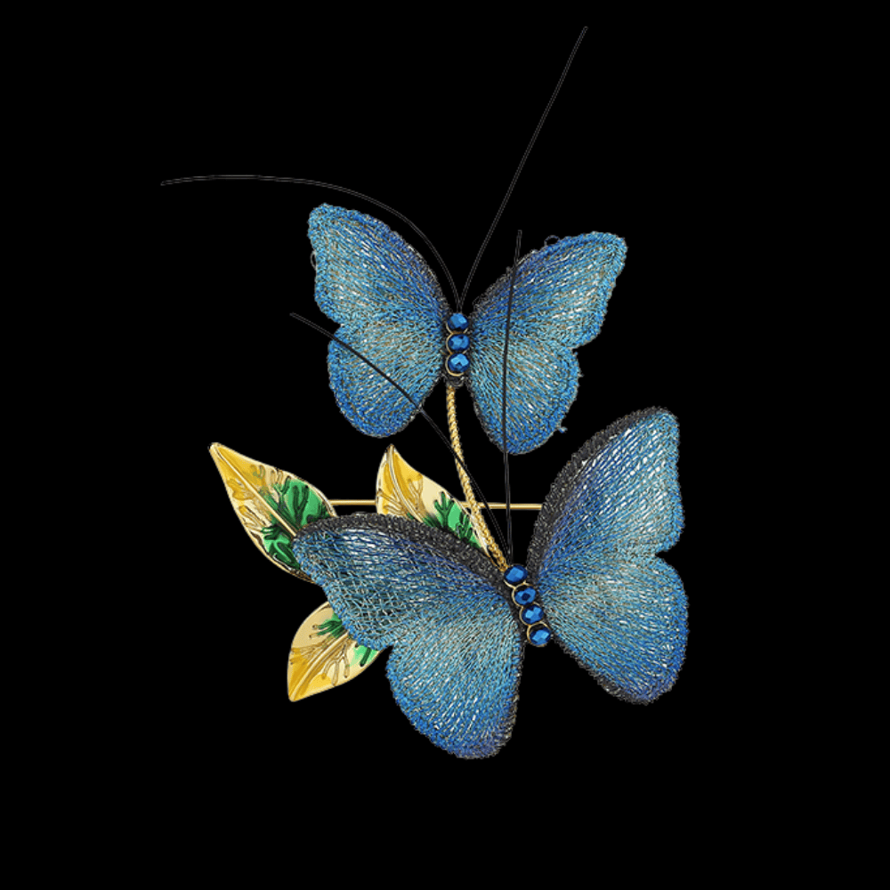 AVELIA Blue Fabric Brooch