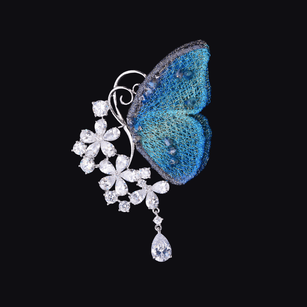 AVELIA Fabric Butterfly Brooch