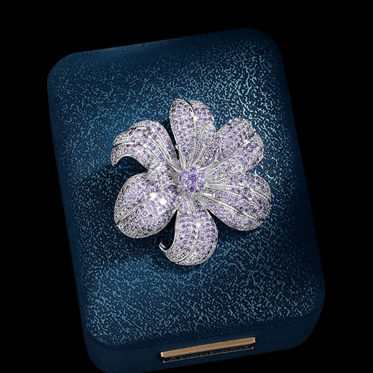 AVELIA Purple Flower Brooch