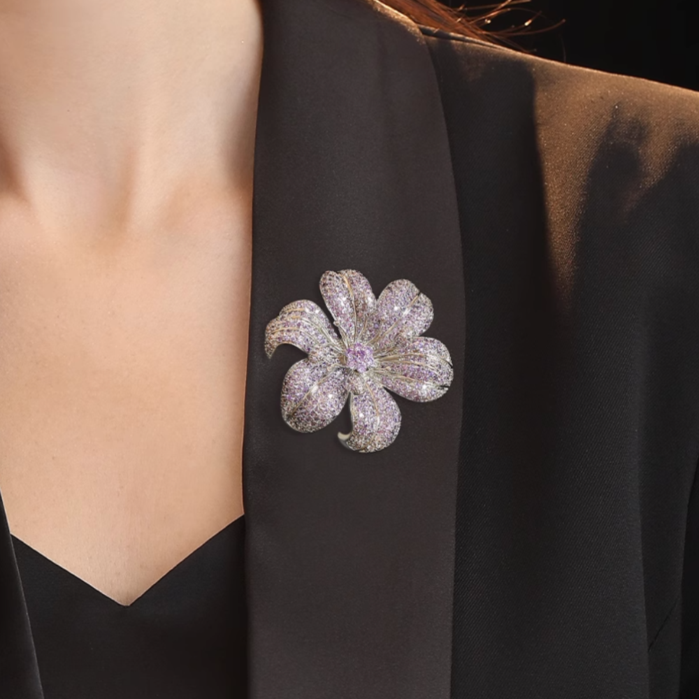 AVELIA Purple Flower Brooch